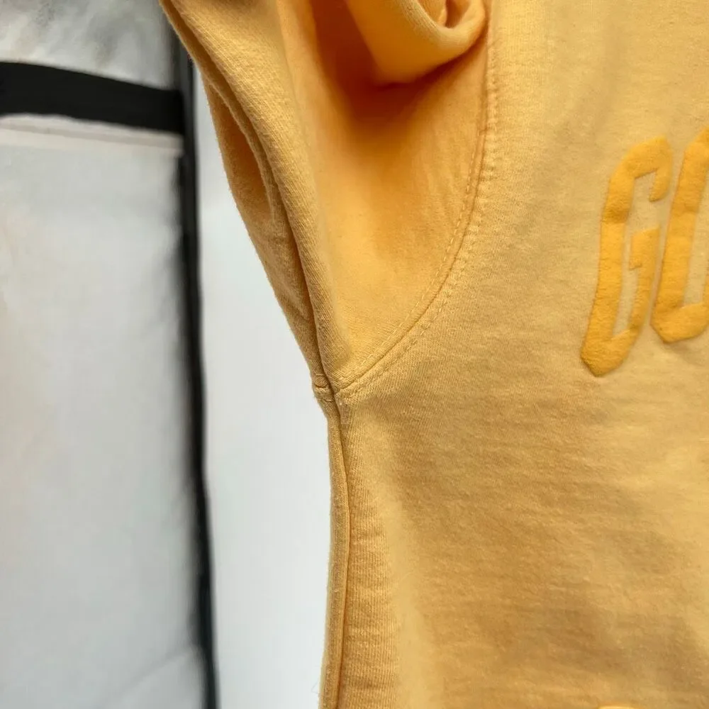 God Is Dope Oversized Hoodie Small Mustard Yellow Ringspun Cotton Mens